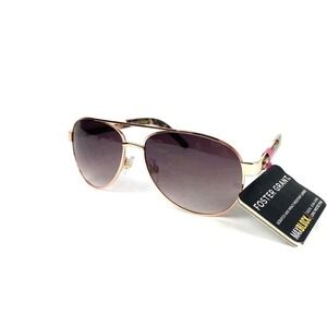 Foster Grant Aviator Sunglasses Rose Gold Tone Gradient Lenses MAXBLOCK Men